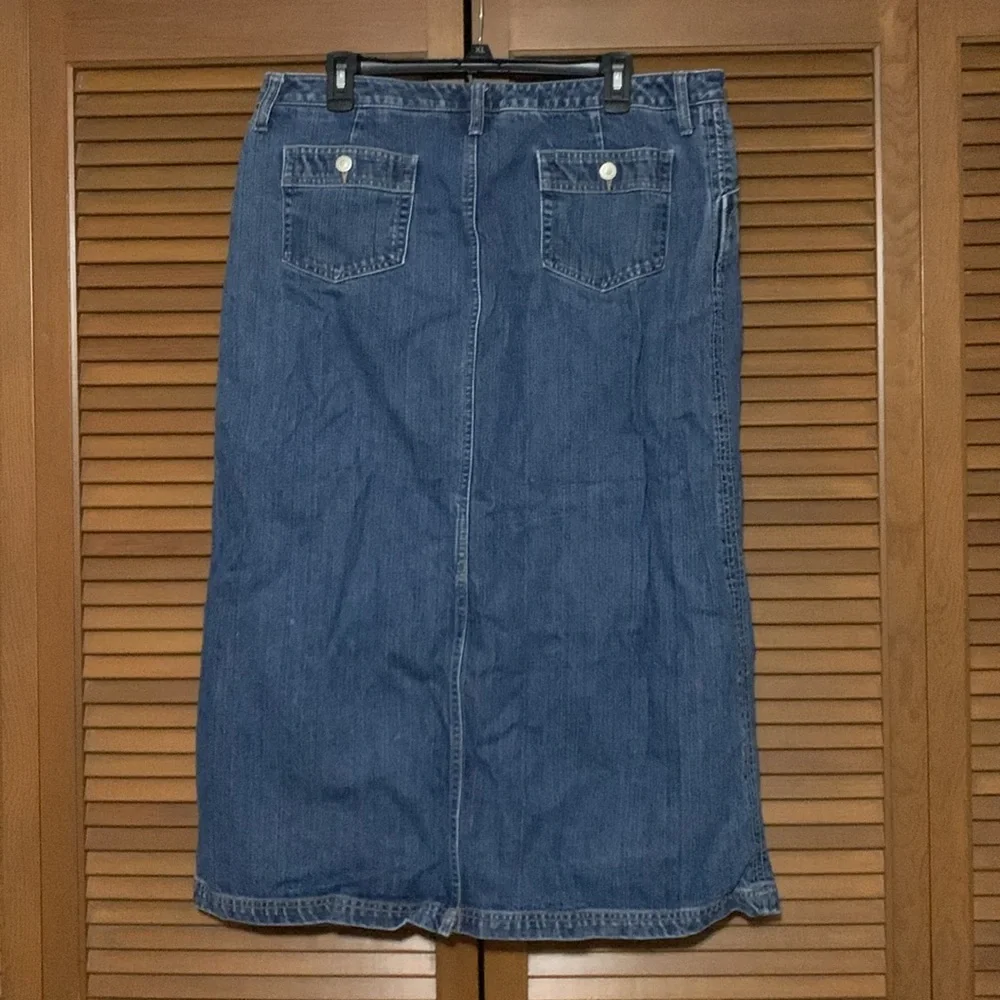 Eddie Bauer Jean Maxi Skirt Denim 16 - Picture 2 of 5